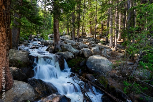 Beautiful view of a river flowing in the Mount Evans