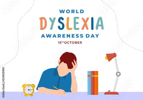 World dyslexia awareness day background celebrated on october 15.