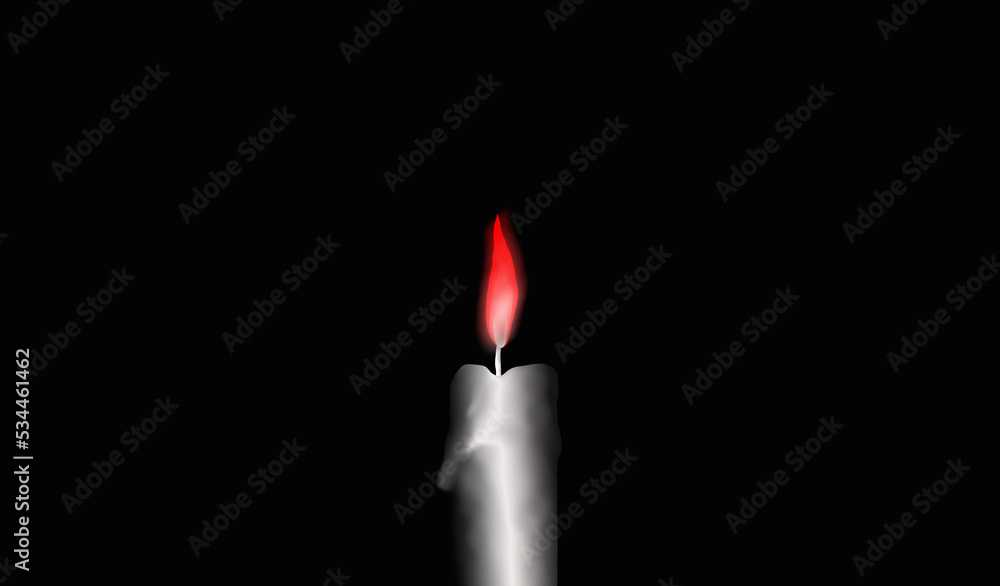 Candle and flame on black background Candle and flame on black background