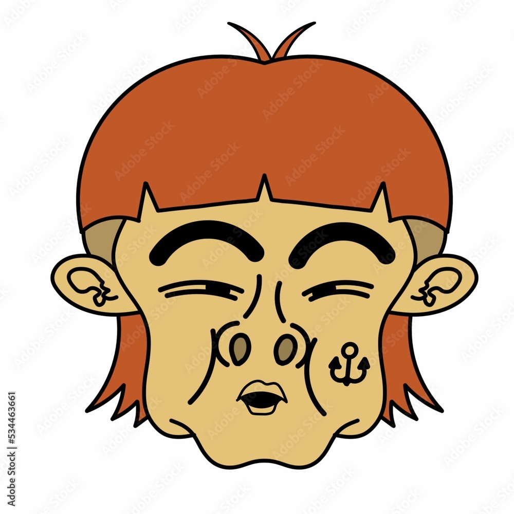 illustration head boy funny for sticker or decoration illustration head boy funny for sticker or decoration