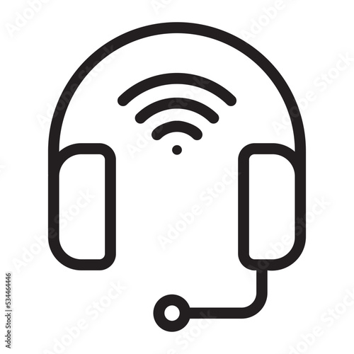 headset line icon