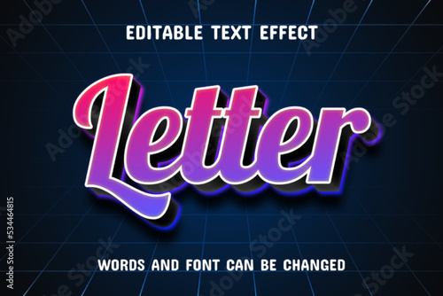 Letter 3d text effect