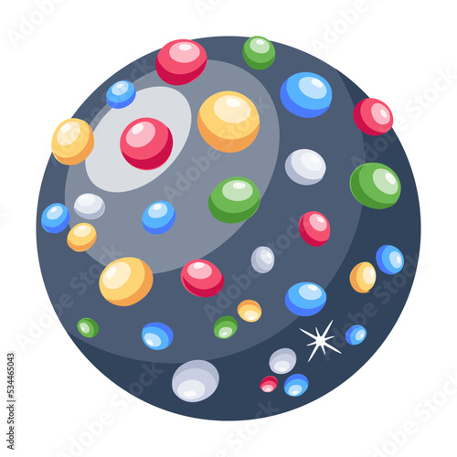 Yummy candy flat icon design 