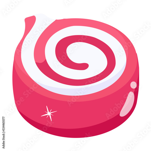 Yummy candy flat icon design 