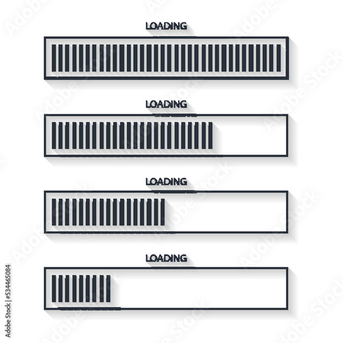 Set of vector loading icons. loading bar progress icon. Download progress. Collection Loading status.