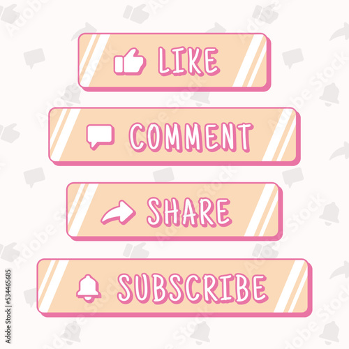 Cute Aesthetic Subscribe button Icon