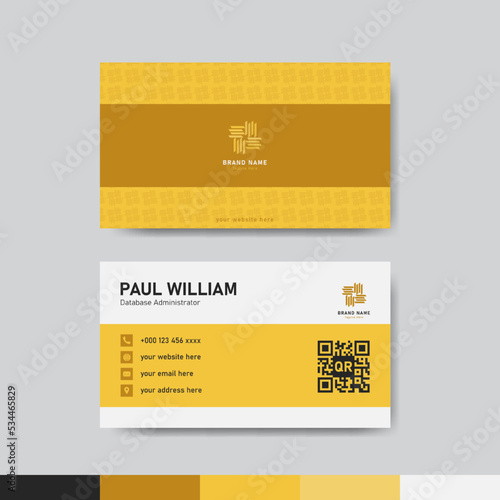 Orange and yellow business identity card template concept