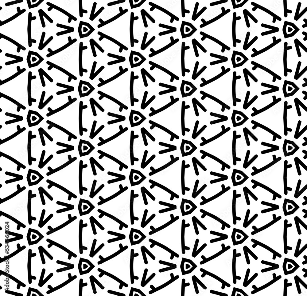 Black and white seamless abstract pattern. Background and backdrop. Grayscale ornamental design. Mosaic ornaments. Vector graphic illustration. EPS10. Black and white seamless abstract pattern. Background and backdrop. Grayscale ornamental design. Mosaic ornaments. Vector graphic illustration. EPS10.