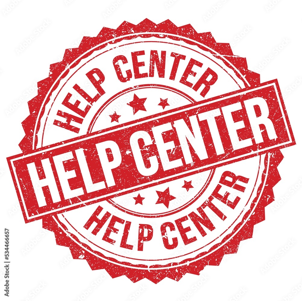 HELP CENTER text on red round stamp sign Stock Illustration | Adobe Stock