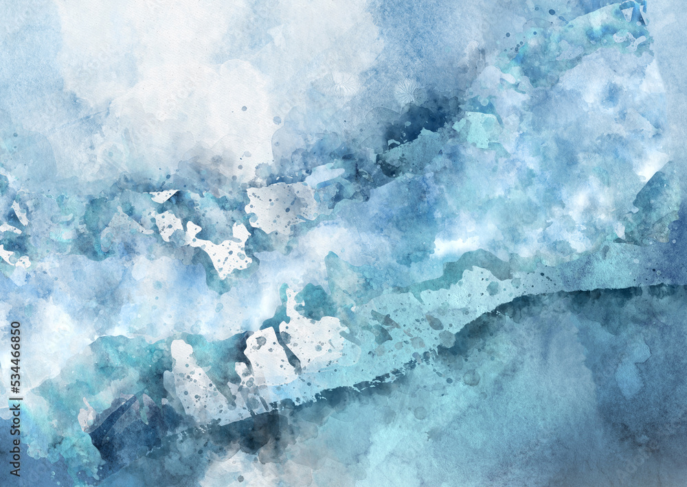 Blue ocean abstract watercolor texture background. Painted Water blue sea wave watercolor background Blue ocean abstract watercolor texture background. Painted Water blue sea wave watercolor background