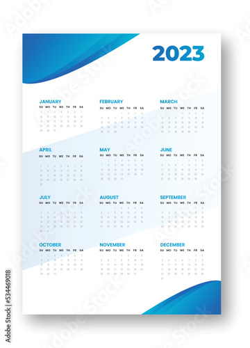 Stylish welcome 2023 calendar template design