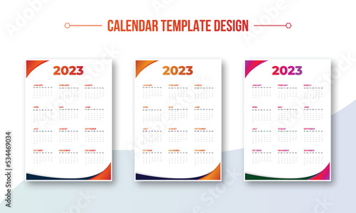 Stylish welcome 2023 calendar template design