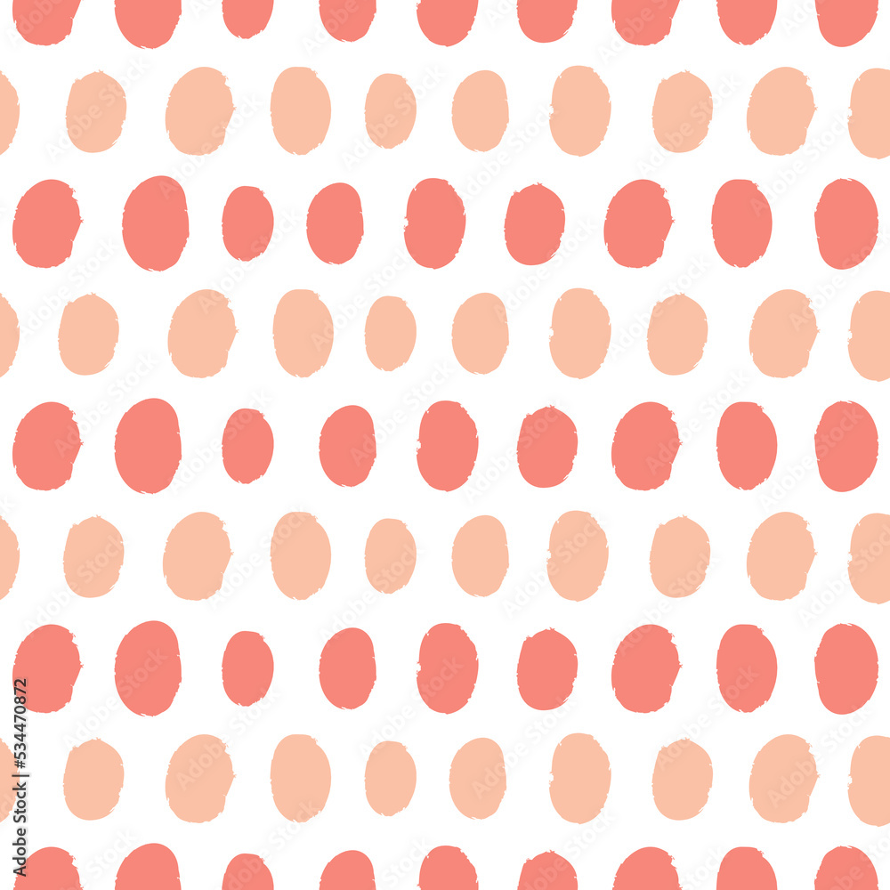 White background cute with pink and red abstract spots. Seamless vector pattern for wallpaper, fabric