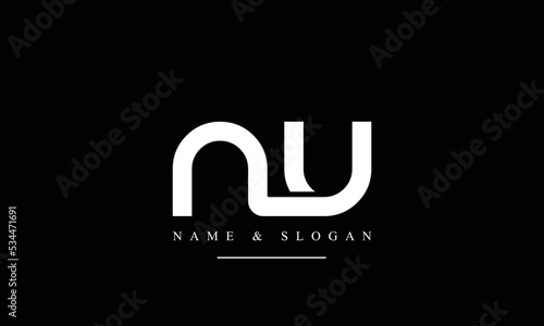 UN, NU, U, N abstract letters logo monogram