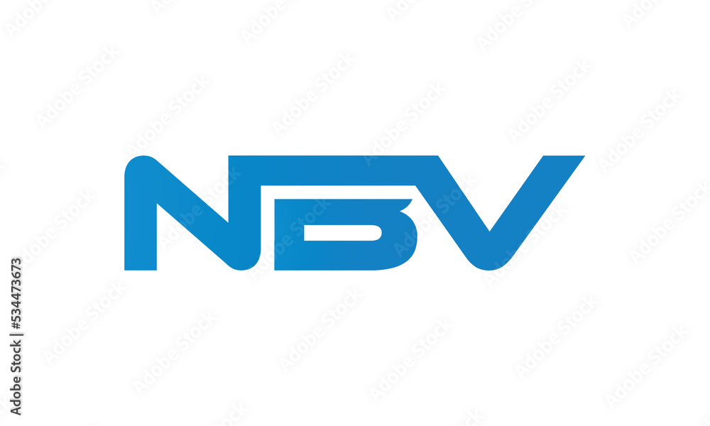 NBV monogram linked letters, creative typography logo icon NBV monogram linked letters, creative typography logo icon