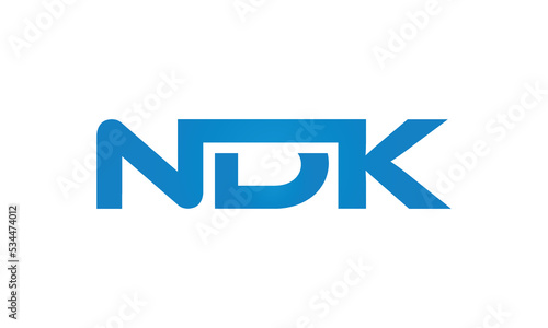 NDK monogram linked letters, creative typography logo icon