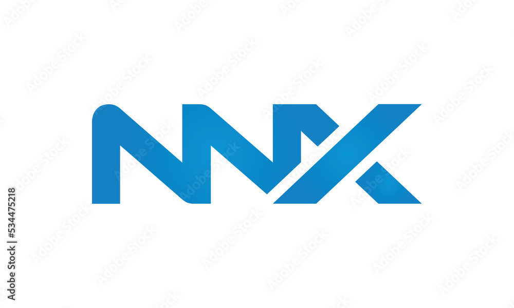 NNX monogram linked letters, creative typography logo icon NNX monogram linked letters, creative typography logo icon