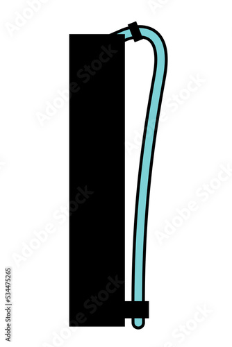 Stick and clubs holder for rhythmic gymnastics pictogram vector illustration.