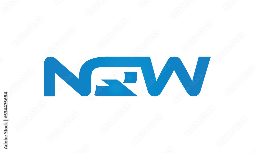 NQW monogram linked letters, creative typography logo icon NQW monogram linked letters, creative typography logo icon