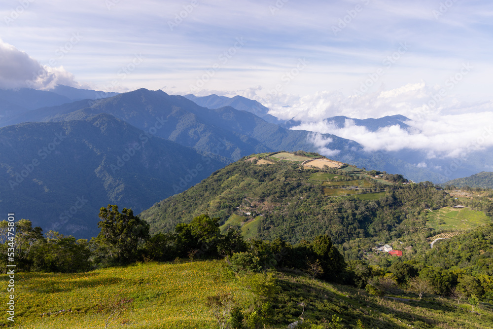 Aerial view of Taimaili mountain in Taitung of Taiwan