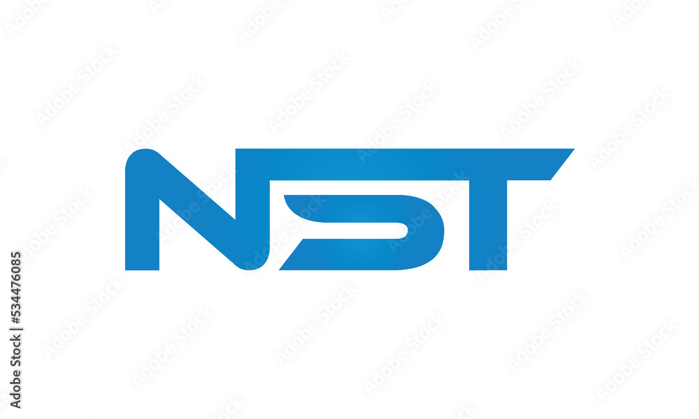 NST monogram linked letters, creative typography logo icon NST monogram linked letters, creative typography logo icon