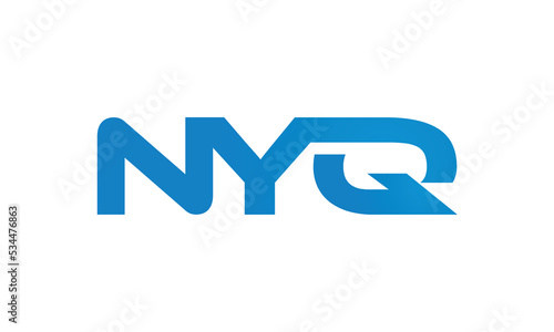 NYQ monogram linked letters, creative typography logo icon