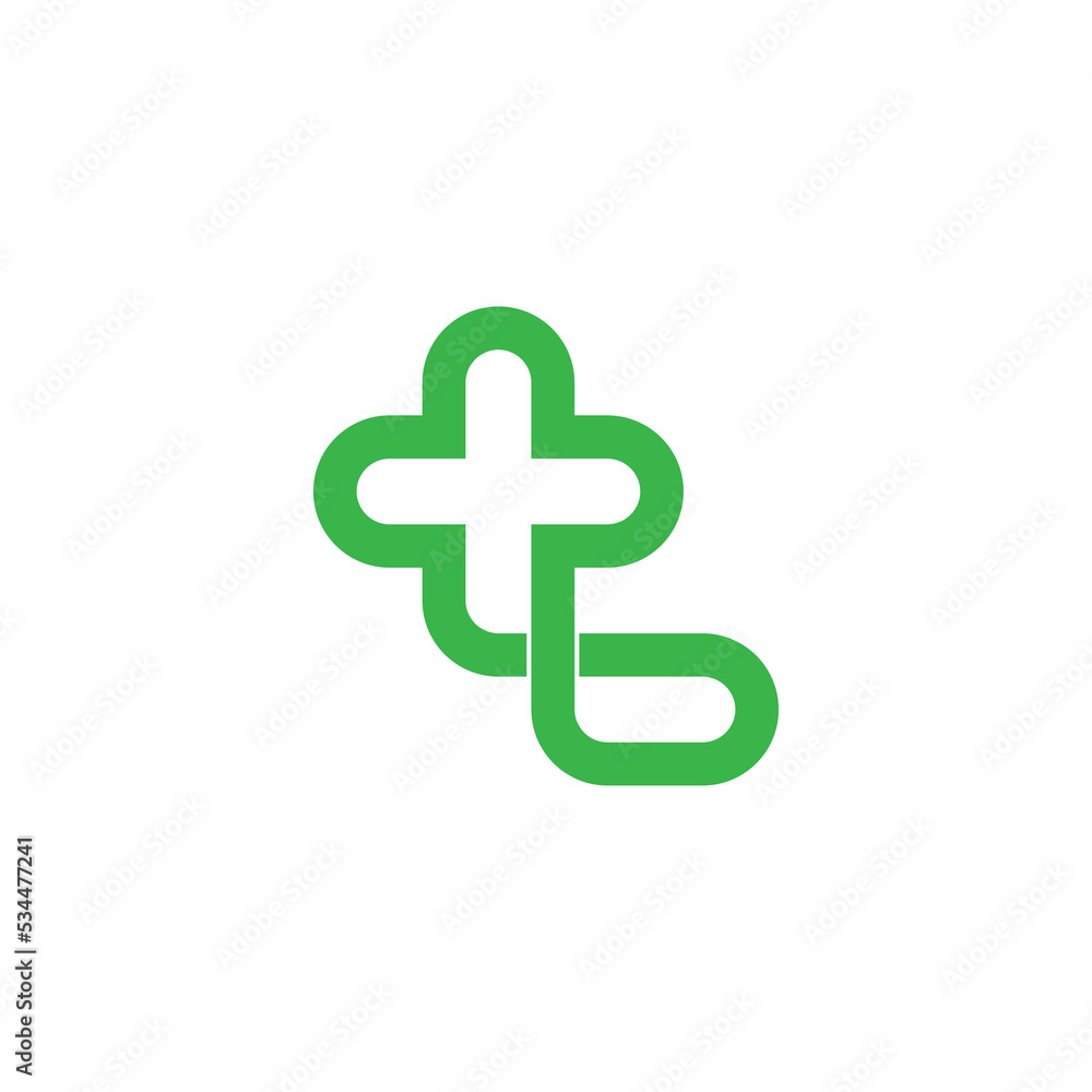 Obraz premium letter t medical infinity design logo vector