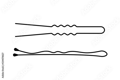 Hair pins set pictogram vector illustration.