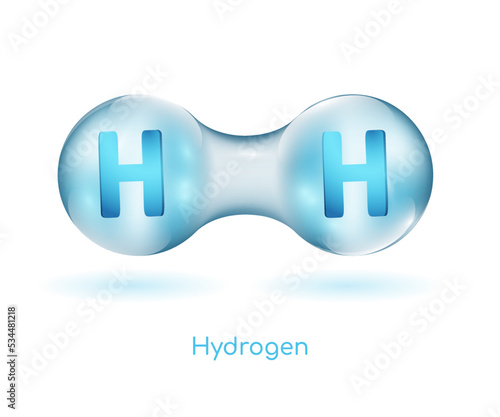 H2 molecule. Blue hydrogen production. Vector illustration