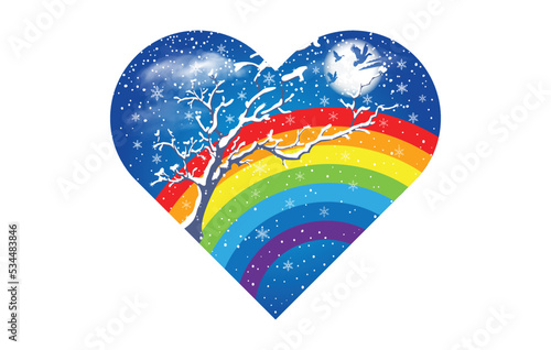 Rainbow winter t-shirt design