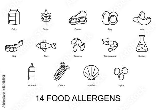 14 food allergens Fototapet