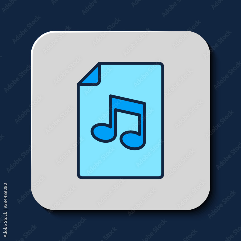 Filled outline Music book with note icon isolated on blue background. Music sheet with note stave. Notebook for musical notes. Vector Filled outline Music book with note icon isolated on blue background. Music sheet with note stave. Notebook for musical notes. Vector