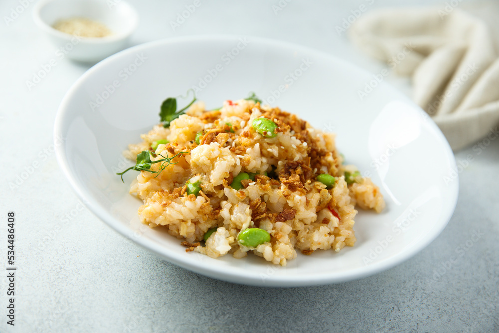 Fried rice with edamame beans Fried rice with edamame beans
