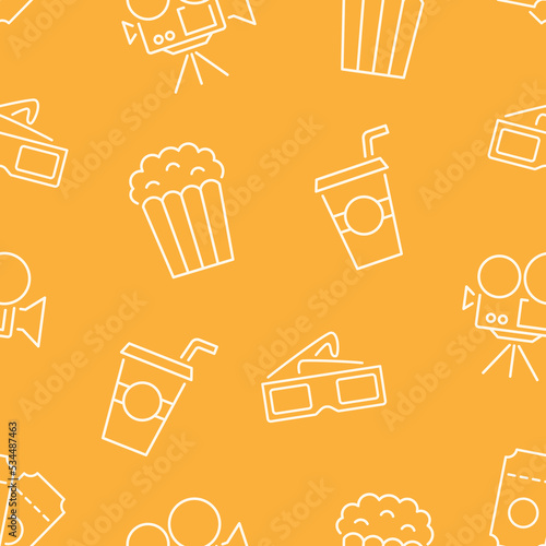 Cinema seamless pattern with icons