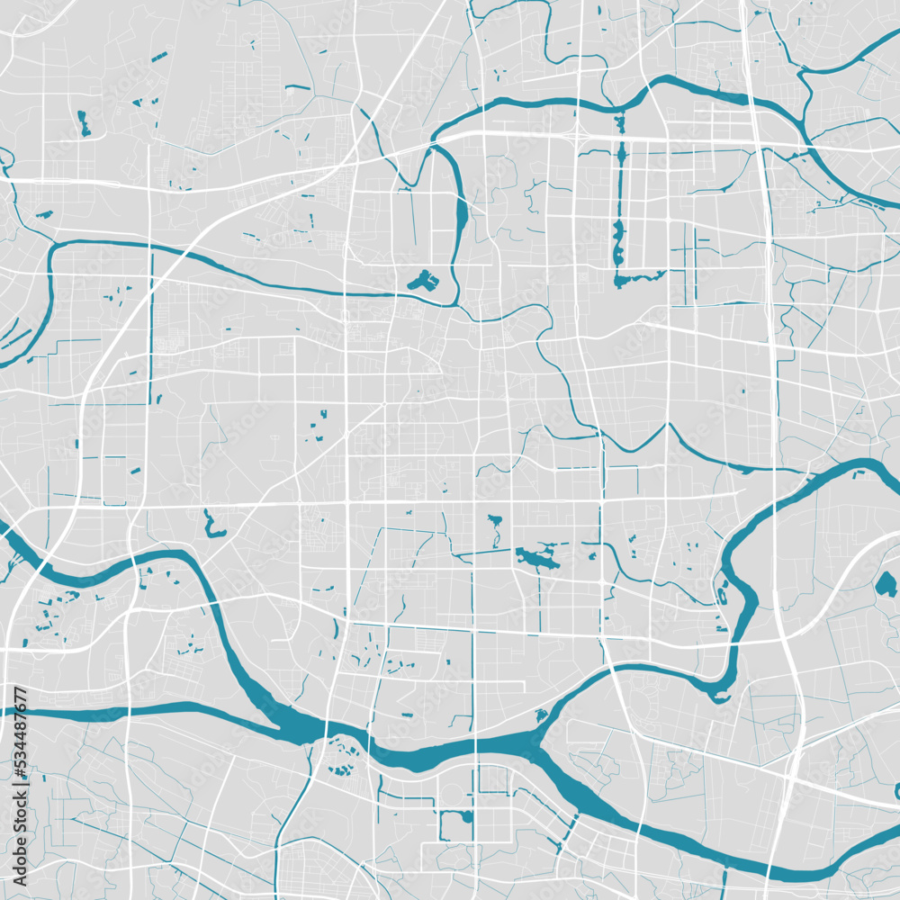 Foshan vector map. Detailed map of Foshan city administrative area