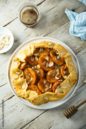 Traditional homemade apricot galette
