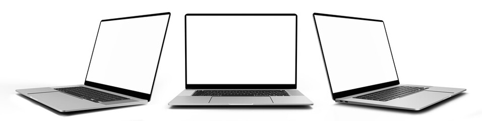 Ingelijste posters Bibliotheek Laptop mock up with transparent screen isolated  © Johannes Marin