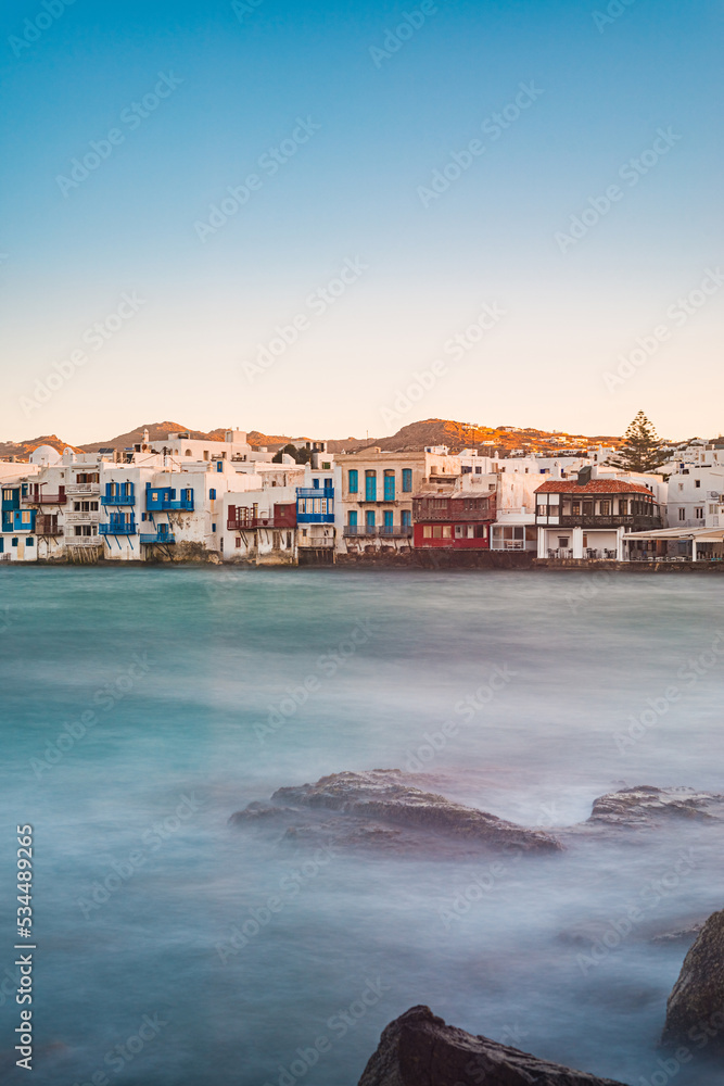 Fototapeta premium Little Venice seafront in Mykonos, Greece.