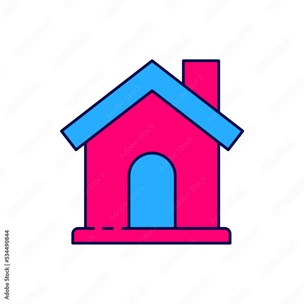Filled outline House icon isolated on white background. Home symbol. Vector Filled outline House icon isolated on white background. Home symbol. Vector