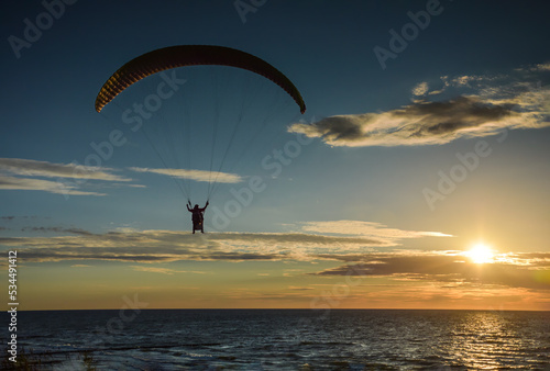Paraglider over a Baltic Sea, Poland
