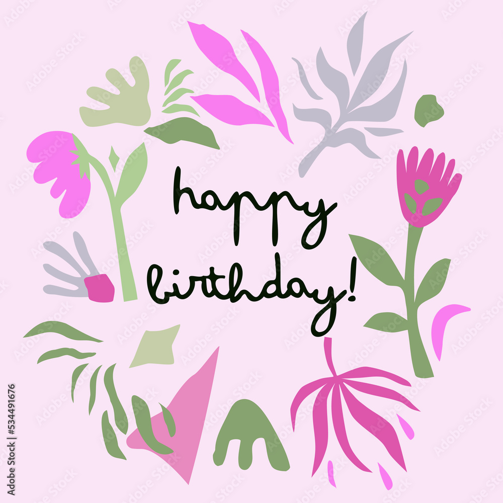Floral frame in a beautiful style. Luxury botanical happy birthday template. Floral frame in a beautiful style. Luxury botanical happy birthday template.