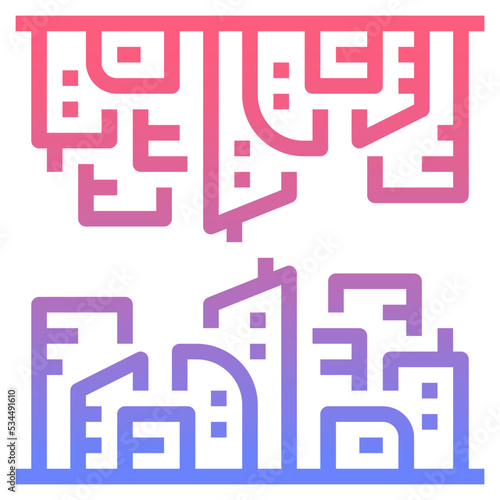 Multiverse line gradient icon