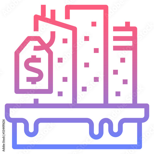 Sell line gradient icon