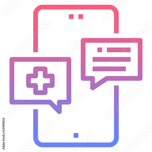 Telemedicine line gradient icon