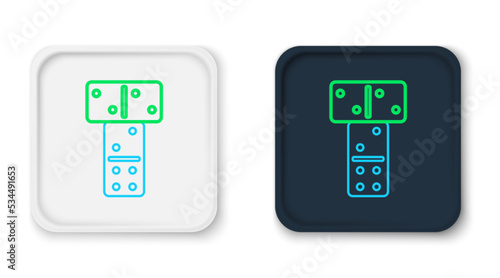 Line Domino icon isolated on white background. Colorful outline concept. Vector
