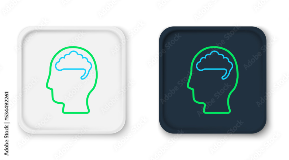 Line Human brain icon isolated on white background. Colorful outline concept. Vector Line Human brain icon isolated on white background. Colorful outline concept. Vector