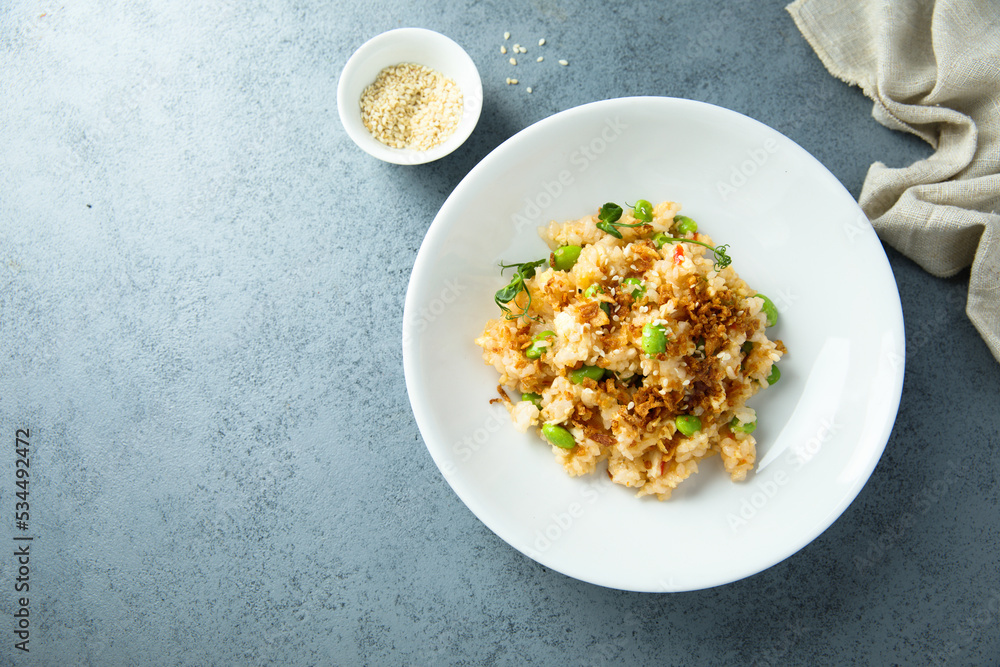 Fried rice with edamame beans Fried rice with edamame beans