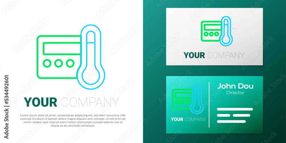 Line Thermostat icon isolated on white background. Temperature control. Colorful outline concept. Vector Line Thermostat icon isolated on white background. Temperature control. Colorful outline concept. Vector