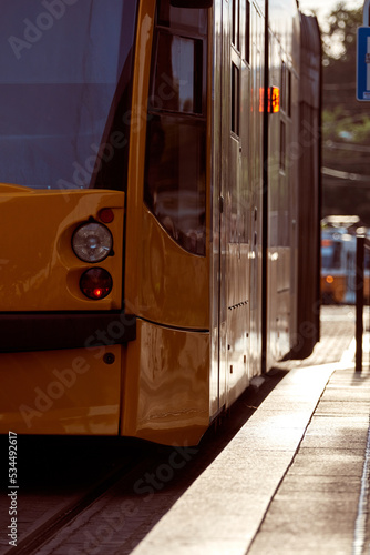Tram tramway public transportation in Budapest, Hungary. photo