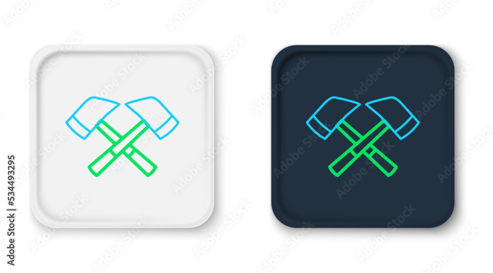 Line Firefighter axe icon isolated on white background. Fire axe. Colorful outline concept. Vector Line Firefighter axe icon isolated on white background. Fire axe. Colorful outline concept. Vector